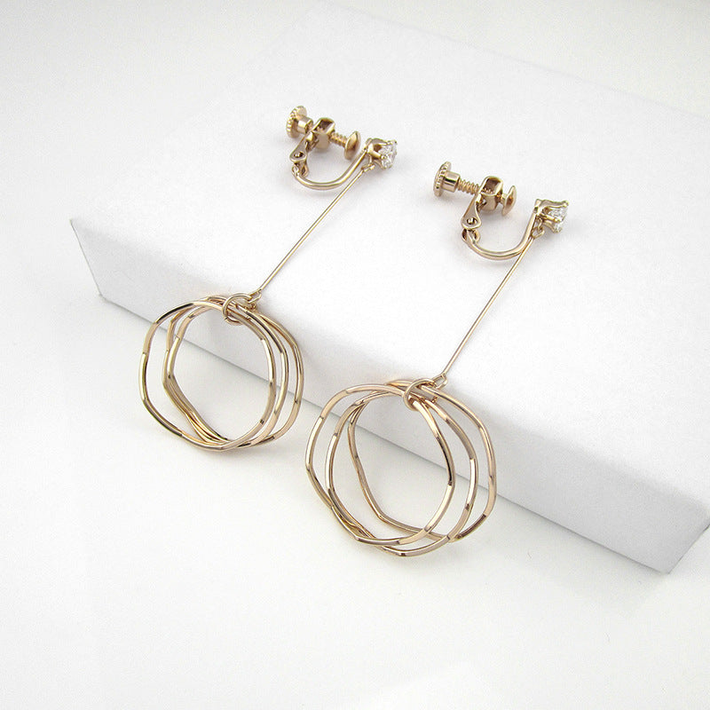 Temperament Irregular Round Simple Alloy Earrings Nhlj142389