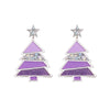 1 Pair Simple Style Classic Style Christmas Tree Polishing Epoxy Plating Arylic Plastic Silver Plated Drop Earrings