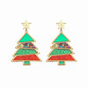 1 Pair Simple Style Classic Style Christmas Tree Polishing Epoxy Plating Arylic Plastic Silver Plated Drop Earrings