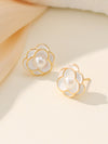 1 Pair Simple Style Classic Style Flower Plating Inlay Brass Zircon 14k Gold Plated 18k Gold Plated Drop Earrings