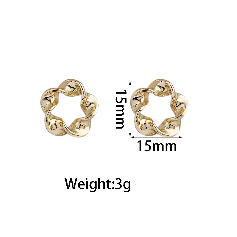 1 Pair Simple Style Classic Style Solid Color Plating Alloy Gold Plated Ear Studs