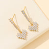 1 Pair Ig Style Vintage Style Heart Shape Plating Inlay Copper Zircon White Gold Plated Drop Earrings