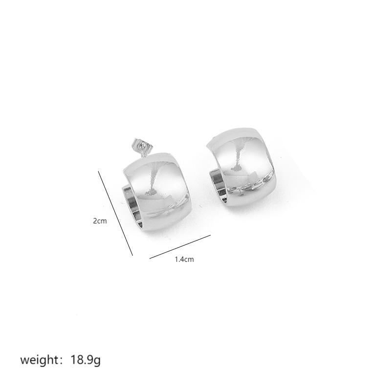 1 Pair Elegant C Shape Heart Shape Polishing Plating Copper 18k Gold Plated White Gold Plated Ear Studs