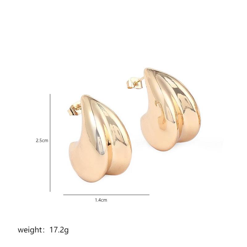 1 Pair Vintage Style C Shape Plating Copper 18k Gold Plated Ear Studs