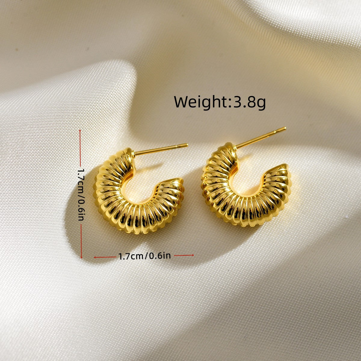 1 Pair Simple Style C Shape Plating Stainless Steel Ear Studs