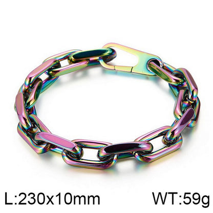 Hip-hop Retro Solid Color Titanium Steel Gold Plated Bracelets