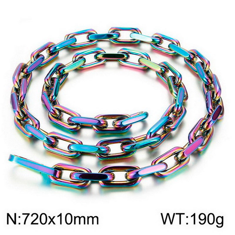 Hip-hop Retro Solid Color Titanium Steel Gold Plated Bracelets