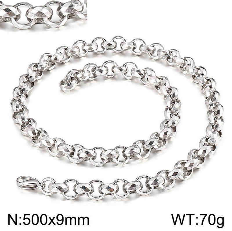 Hip-hop Retro Solid Color Titanium Steel Chain Necklace