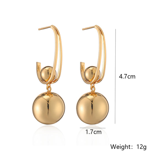 1 Pair Vintage Style Roman Style Geometric Solid Color Plating Copper 18k Gold Plated Ear Studs