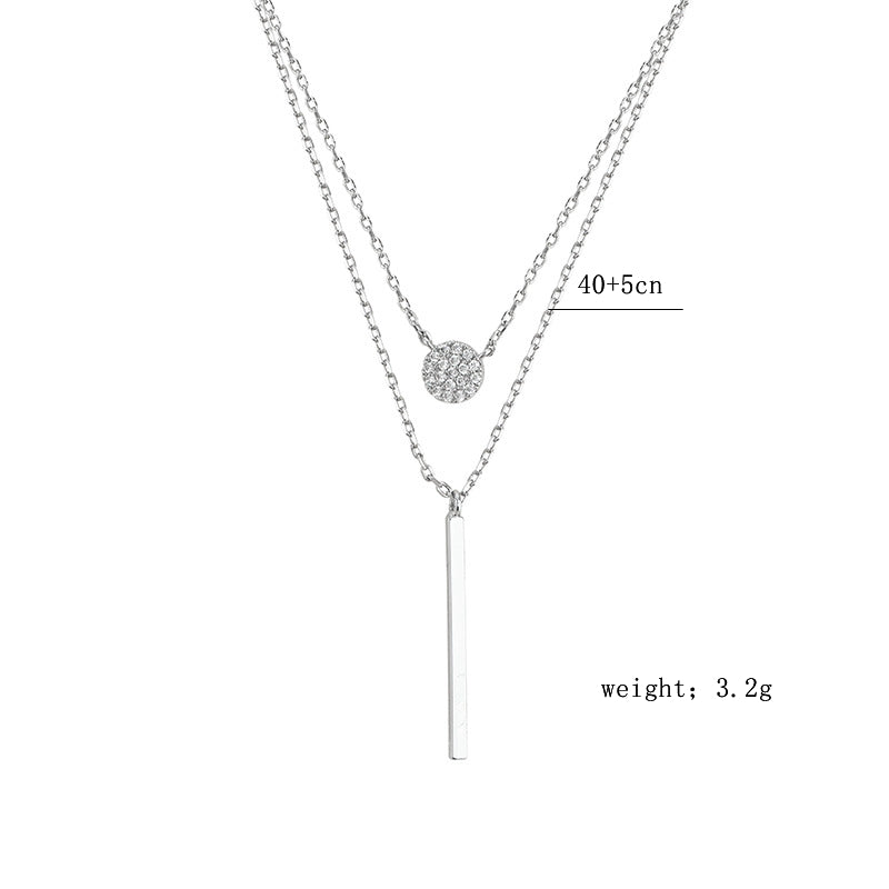 Glam Luxurious Solid Color Sterling Silver Plating Inlay Zircon Gold Plated Silver Plated Pendant Necklace