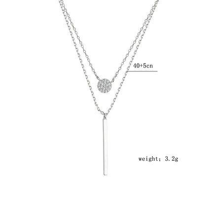 Glam Luxurious Solid Color Sterling Silver Plating Inlay Zircon Gold Plated Silver Plated Pendant Necklace