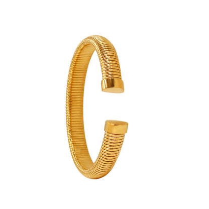 Simple Style Classic Style Solid Color Stainless Steel Plating 18k Gold Plated Bangle