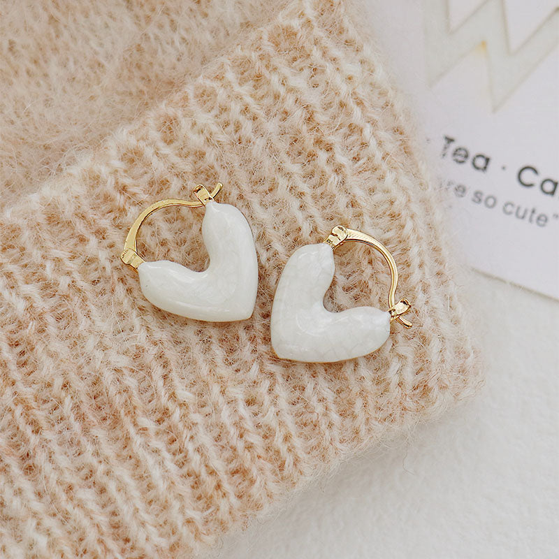 Wholesale Jewelry Vintage Style Heart Shape Alloy Gold Plated Plating Hoop Earrings