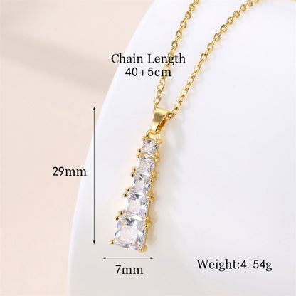 Wholesale Vintage Style Round Heart Shape Snowflake Stainless Steel Titanium Steel Plating Inlay 18k Gold Plated Gold Plated Zircon Pendant Necklace