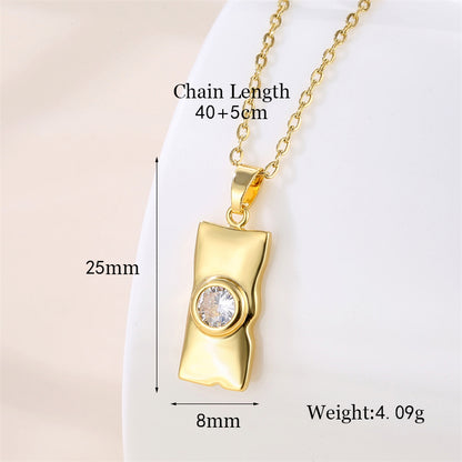 Wholesale Vintage Style Round Heart Shape Snowflake Stainless Steel Titanium Steel Plating Inlay 18k Gold Plated Gold Plated Zircon Pendant Necklace