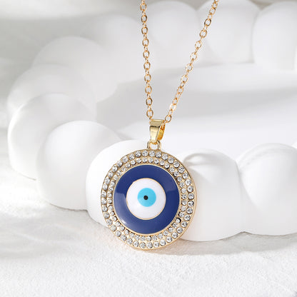 Vintage Style Simple Style Classic Style Devil's Eye Zircon Alloy Wholesale Pendant Necklace