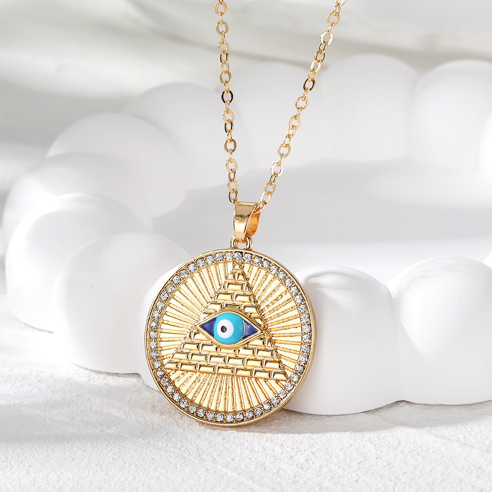 Vintage Style Simple Style Classic Style Devil's Eye Zircon Alloy Wholesale Pendant Necklace