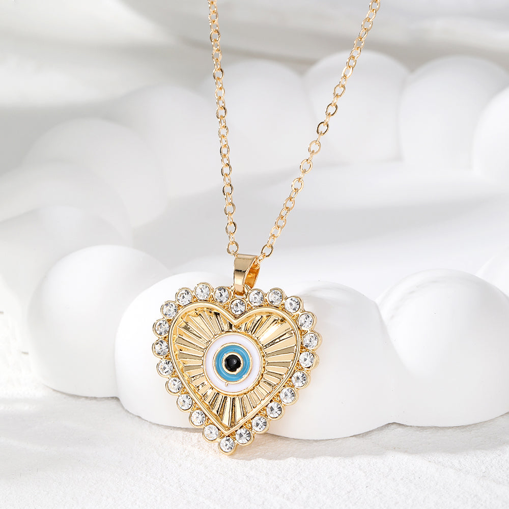 Vintage Style Simple Style Classic Style Devil's Eye Zircon Alloy Wholesale Pendant Necklace