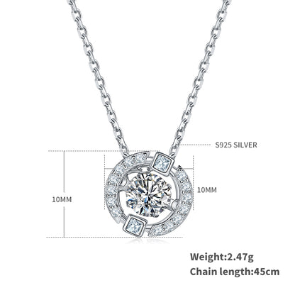 Vintage Style Snowflake Sterling Silver Gra Plating Inlay Moissanite Rhodium Plated Pendant Necklace