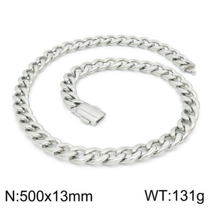 Hip-hop Retro Solid Color Titanium Steel Chain Bracelets Necklace