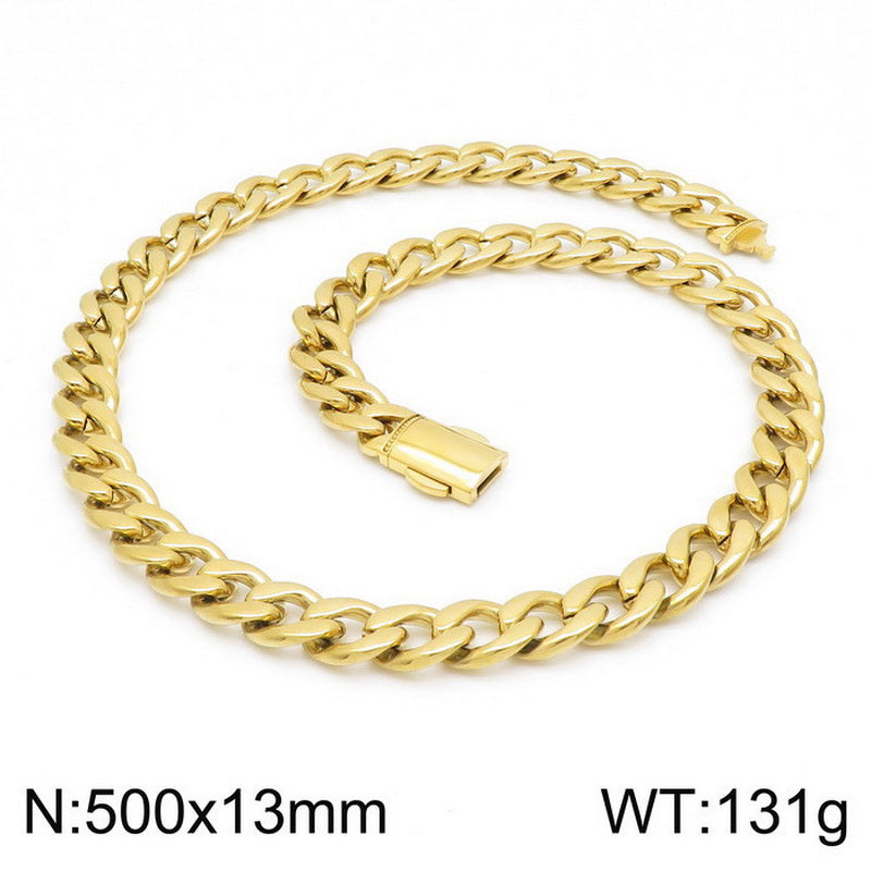 Hip-hop Retro Solid Color Titanium Steel Chain Bracelets Necklace