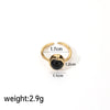 Ig Style Simple Style Oval Copper Plating Inlay Glass Lapis Lazuli 18k Gold Plated Open Rings