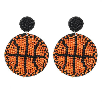 1 Pair Casual Embroidery Sports Basketball Football Plastic Cloth Drop Earrings