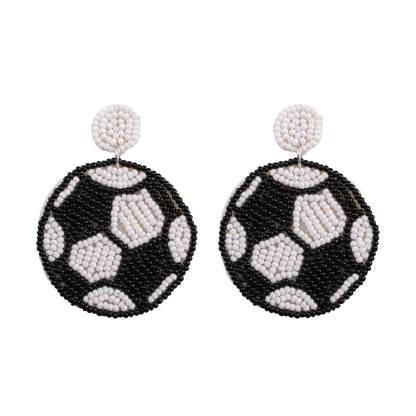 1 Pair Casual Embroidery Sports Basketball Football Plastic Cloth Drop Earrings