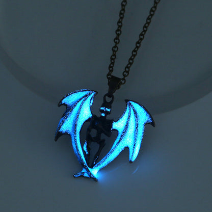 Halloween Pterodactyl Sword Luminous Leather Cord Necklace Wholesale Jewelry Gooddiy