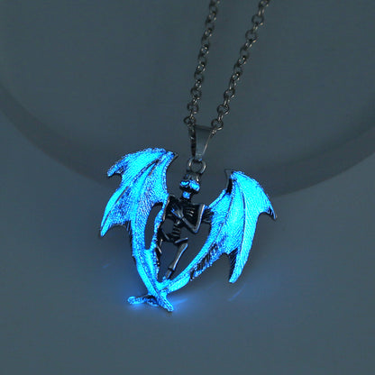 Halloween Pterodactyl Sword Luminous Leather Cord Necklace Wholesale Jewelry Gooddiy