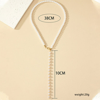 Lady Pearl Alloy Beaded Tassel Plating Women's Pendant Necklace