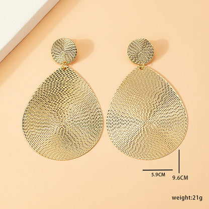 1 Pair Simple Style Water Droplets Plating Metal Drop Earrings