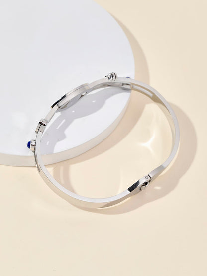 Elegant Streetwear Devil's Eye Stainless Steel Inlay Zircon Bangle