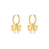 1 Pair Elegant Lady Bow Knot Plating Stainless Steel 18k Gold Plated Drop Earrings