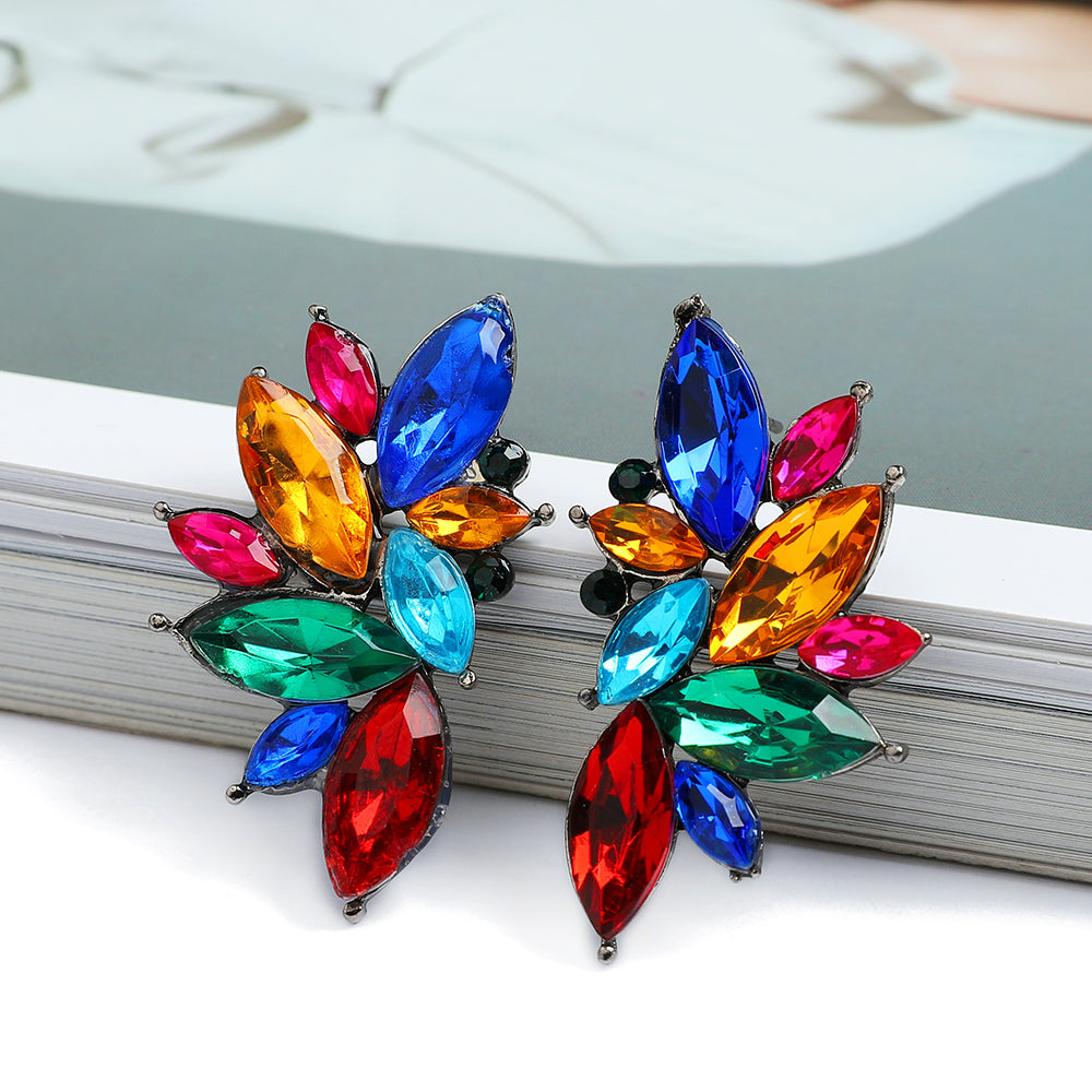 1 Pair Elegant Glam Luxurious Geometric Wings Plating Inlay Zinc Alloy Rhinestones Ear Studs