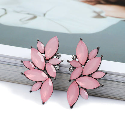 1 Pair Elegant Glam Luxurious Geometric Wings Plating Inlay Zinc Alloy Rhinestones Ear Studs