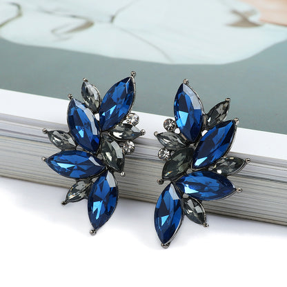 1 Pair Elegant Glam Luxurious Geometric Wings Plating Inlay Zinc Alloy Rhinestones Ear Studs