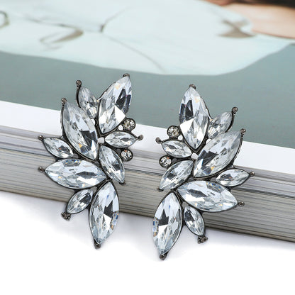 1 Pair Elegant Glam Luxurious Geometric Wings Plating Inlay Zinc Alloy Rhinestones Ear Studs