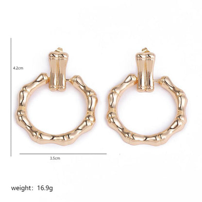 1 Pair Elegant Circle Plating Copper 18k Gold Plated Earrings