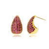 1 Pair Simple Style Classic Style Water Droplets Enamel Plating Inlay Copper Rhinestones 18k Gold Plated Ear Studs