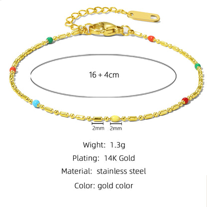 1 Piece Fashion Round Titanium Steel Plating Titanium Steel Bracelets Necklace