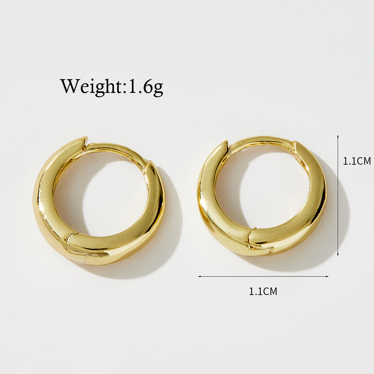 1 Pair Simple Style Commute Circle Plating Sterling Silver 14k Gold Plated Rose Gold Plated White Gold Plated Earrings