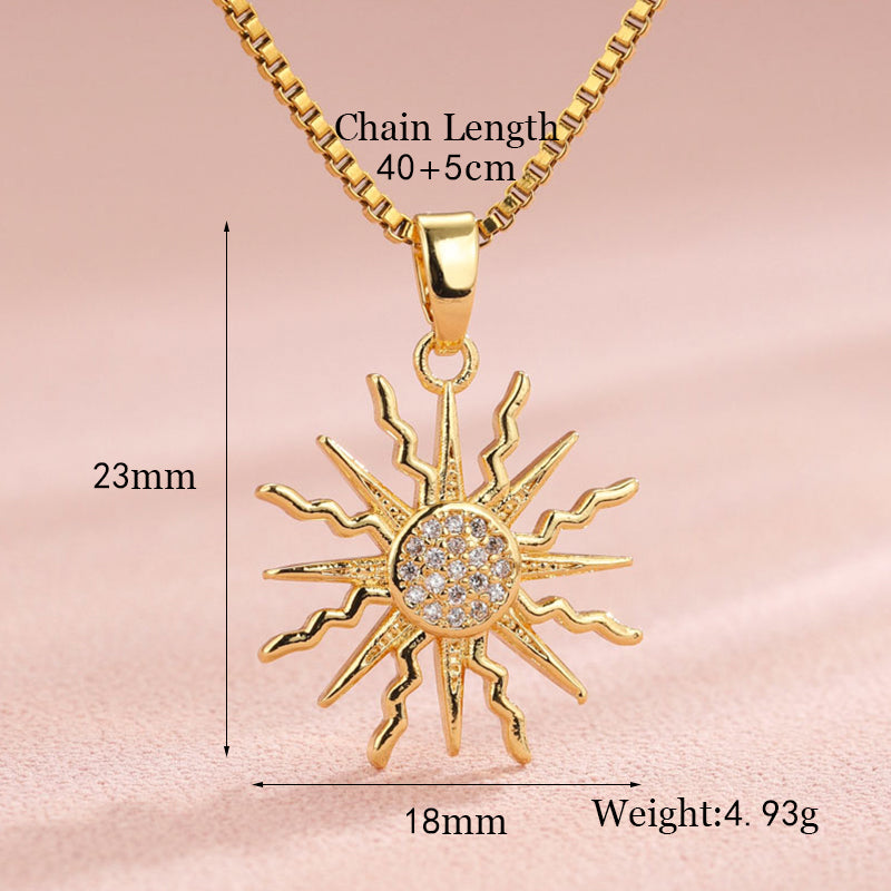 Vintage Style Heart Shape Flower Bow Knot Stainless Steel Copper Plating Inlay Zircon 18k Gold Plated Gold Plated Pendant Necklace