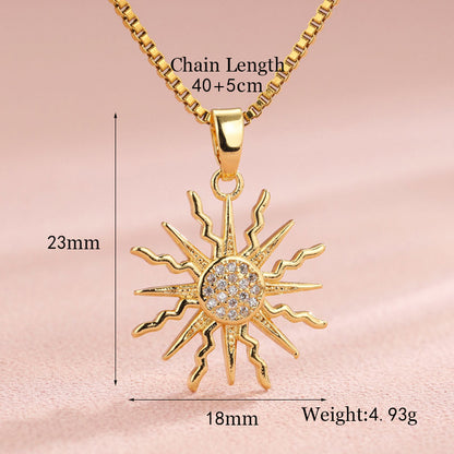 Vintage Style Heart Shape Flower Bow Knot Stainless Steel Copper Plating Inlay Zircon 18k Gold Plated Gold Plated Pendant Necklace