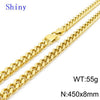 Hip-hop Retro Solid Color Titanium Steel Chain Necklace