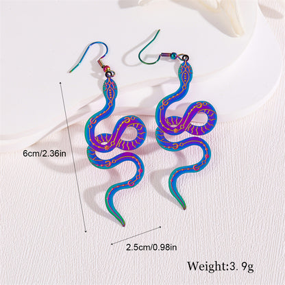 1 Pair Retro Simple Style Peacock Leaves Plating Stainless Steel 18k Gold Plated Drop Earrings