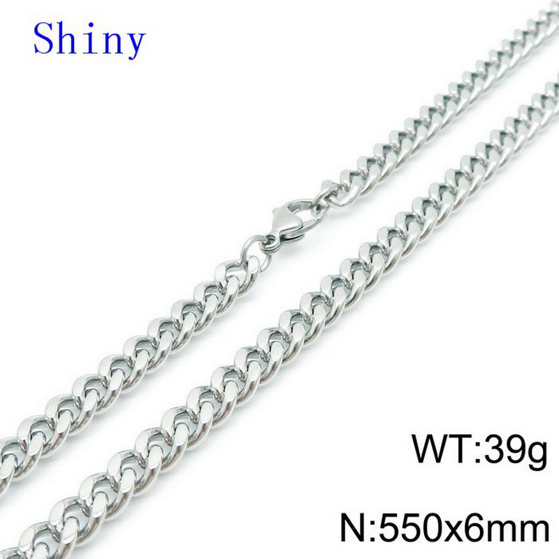 Hip-hop Retro Solid Color Titanium Steel Chain Bracelets Necklace