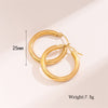 1 Pair Retro Simple Style Round Waves Plating Stainless Steel 18k Gold Plated Hoop Earrings