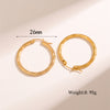 1 Pair Retro Simple Style Round Waves Plating Stainless Steel 18k Gold Plated Hoop Earrings