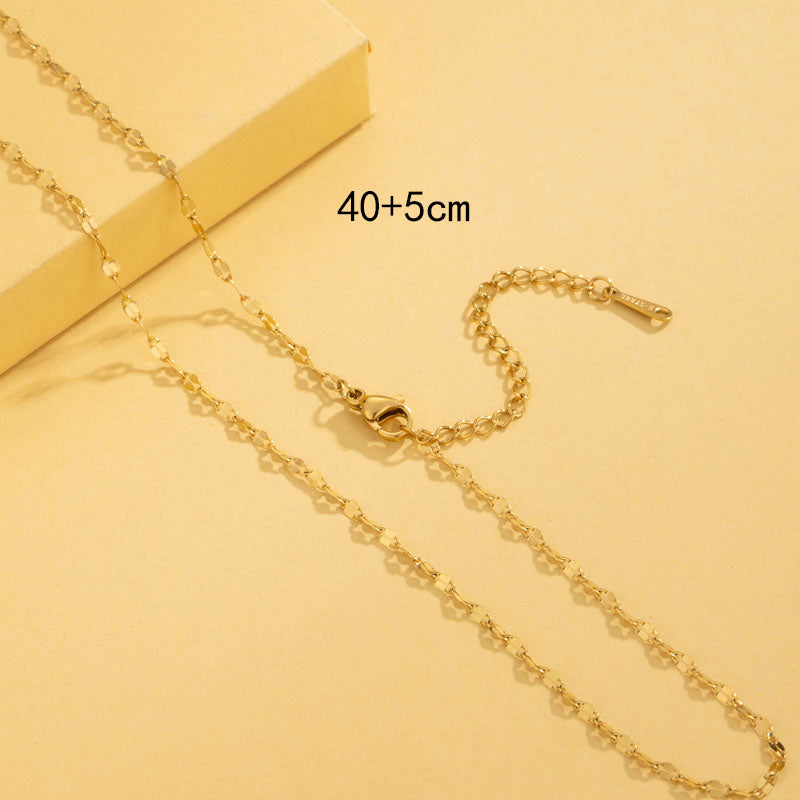 Simple Style Solid Color Stainless Steel Plating 18k Gold Plated Necklace